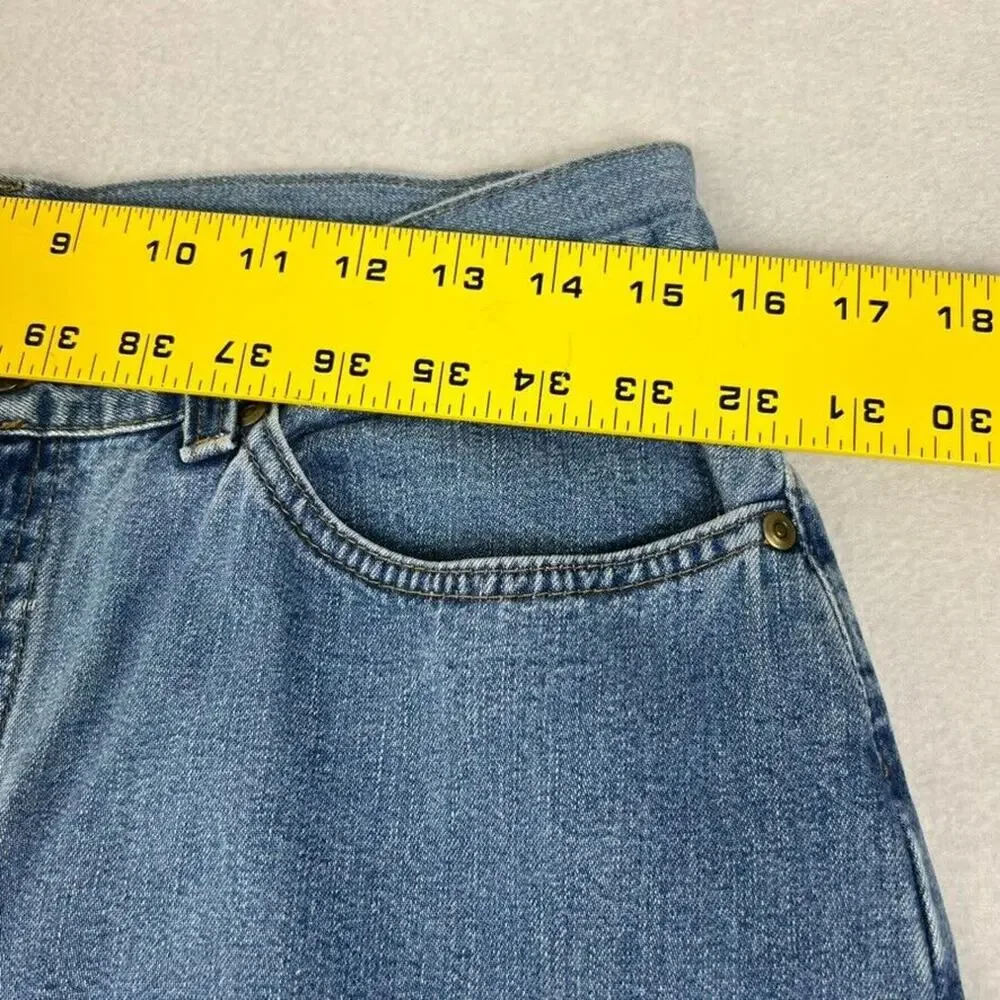 LL Bean Jeans Womens 14 (30.5x26.5) Relaxed Fit Blue Mom Medium Wash Cotton Vtg